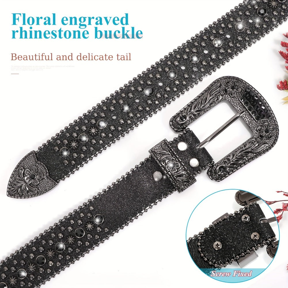 Men's Belt - Rhinestone Bling Waist Chain Body Chain for Women Sparkling Crystal Sequin - product detail view 22