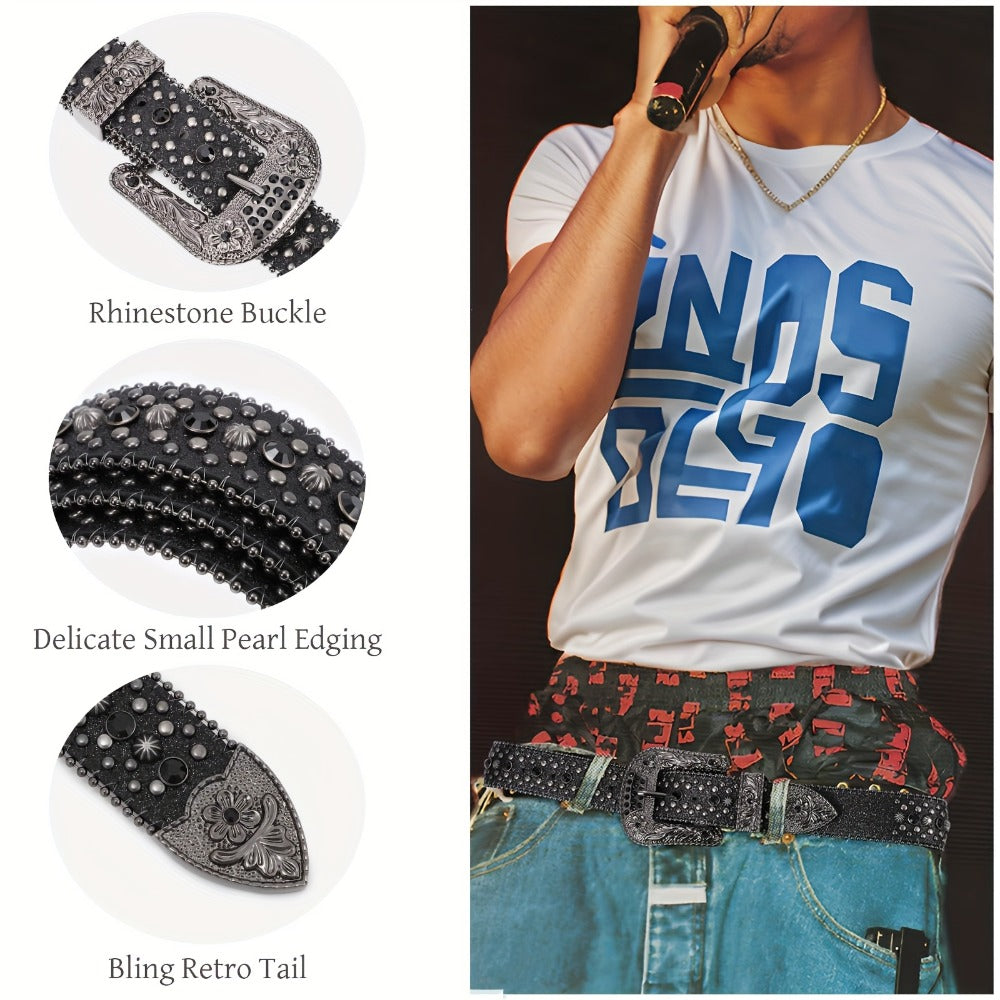 Men's Belt - Rhinestone Bling Waist Chain Body Chain for Women Sparkling Crystal Sequin - product detail view 25