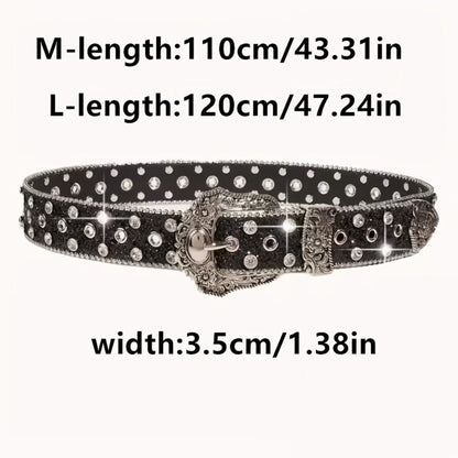 Women's Belt - Rhinestone Chain for | Sparkly Sequin Waist with Rivet Decorations & - product detail view 6
