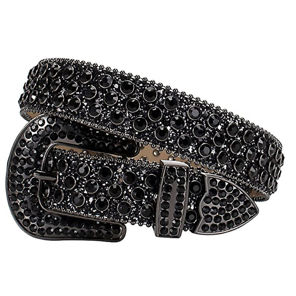 Women's Belt - Rhinestone Crystal Studded Punk Hip Hop Gothic Adjustable Waist for Jeans - main product view