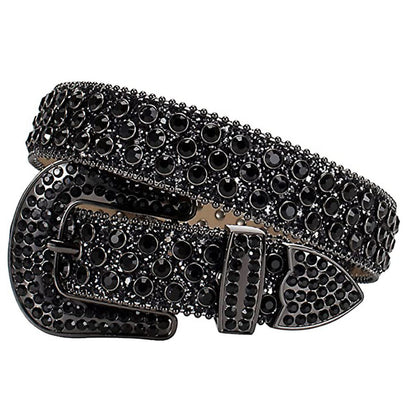Women's Belt - Rhinestone Crystal Studded Punk Hip Hop Gothic Adjustable Waist for Jeans - main product view