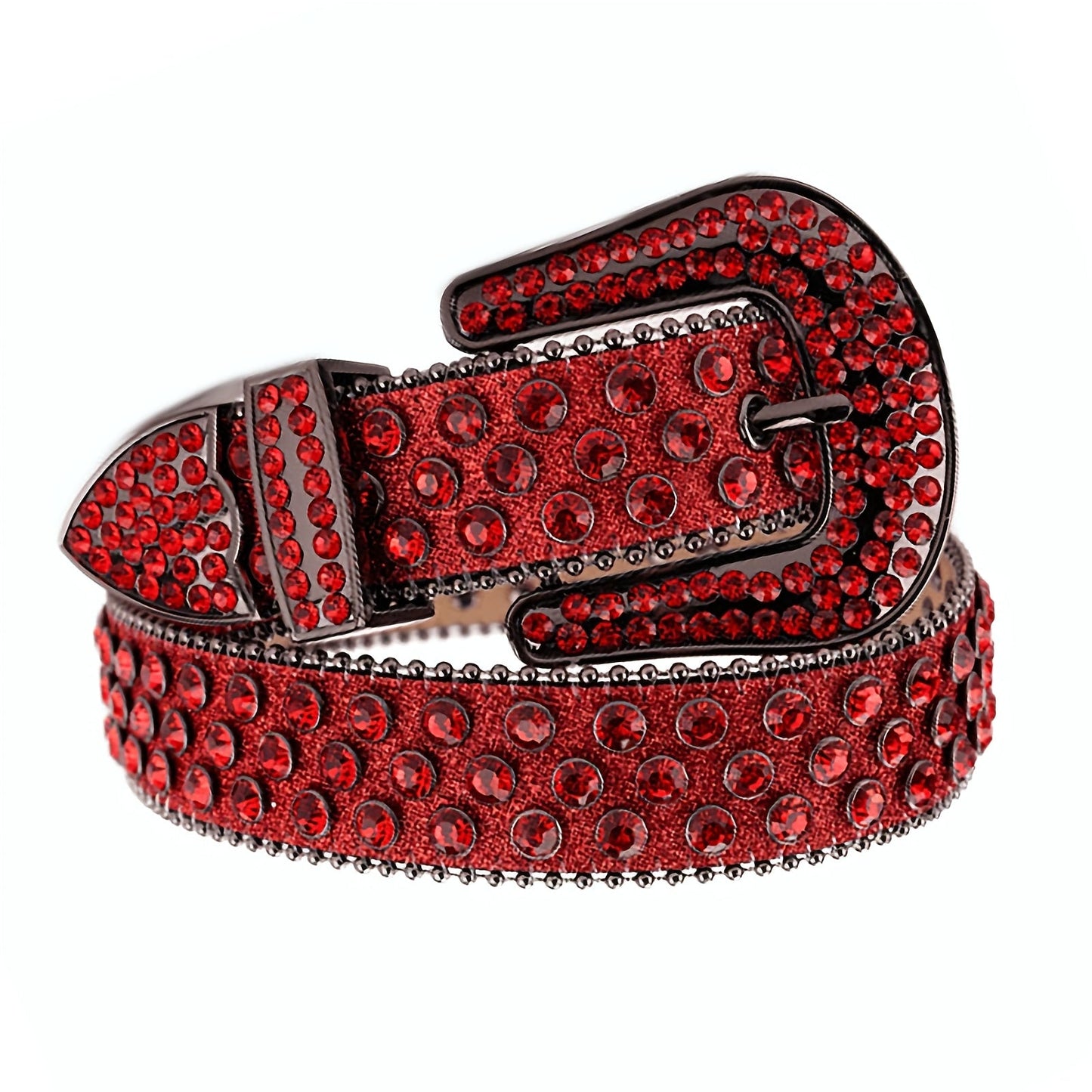 Women's Belt - Rhinestone Crystal Studded Punk Hip Hop Gothic Adjustable Waist for Jeans - product detail view 13