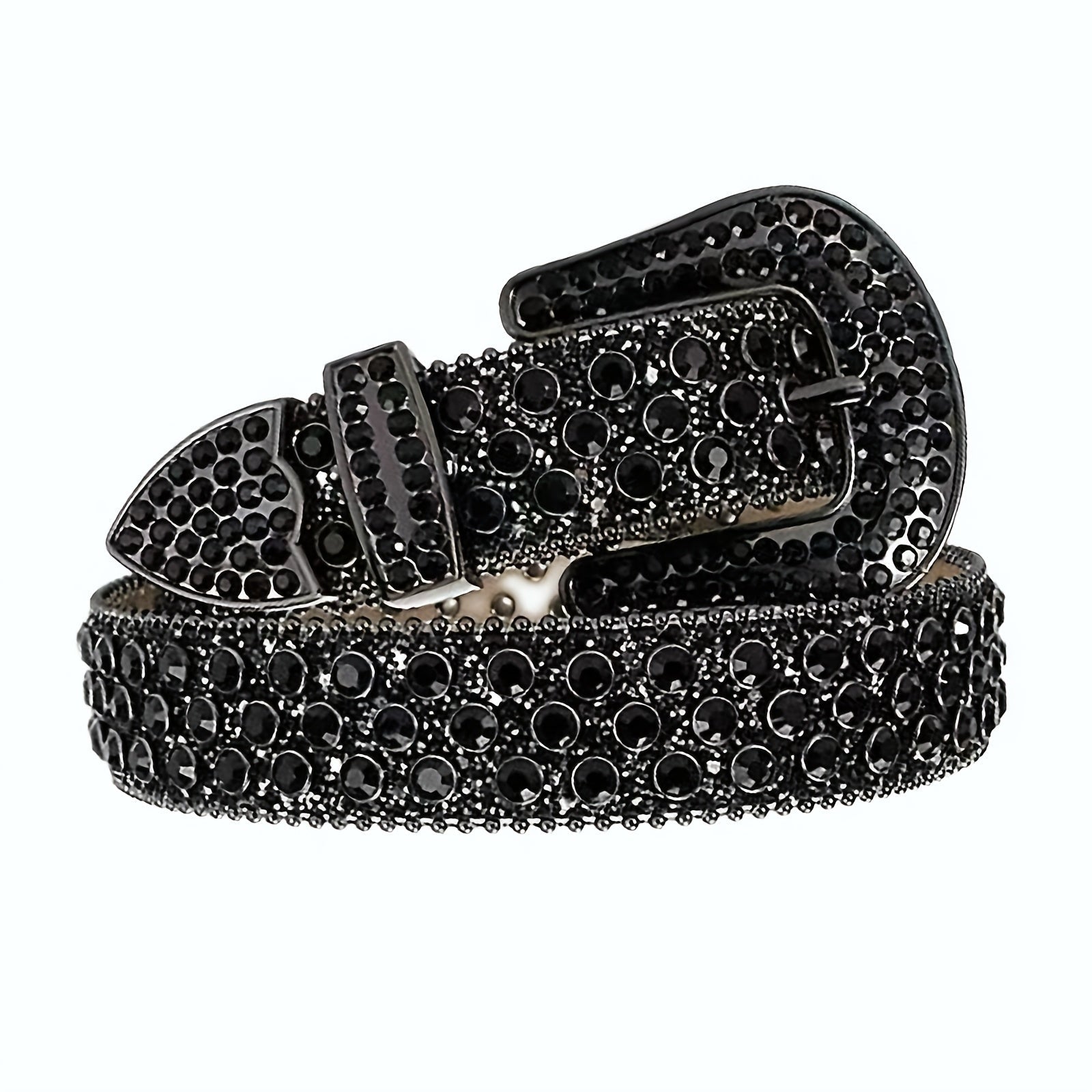 Women's Belt - Rhinestone Crystal Studded Punk Hip Hop Gothic Adjustable Waist for Jeans - product detail view 14