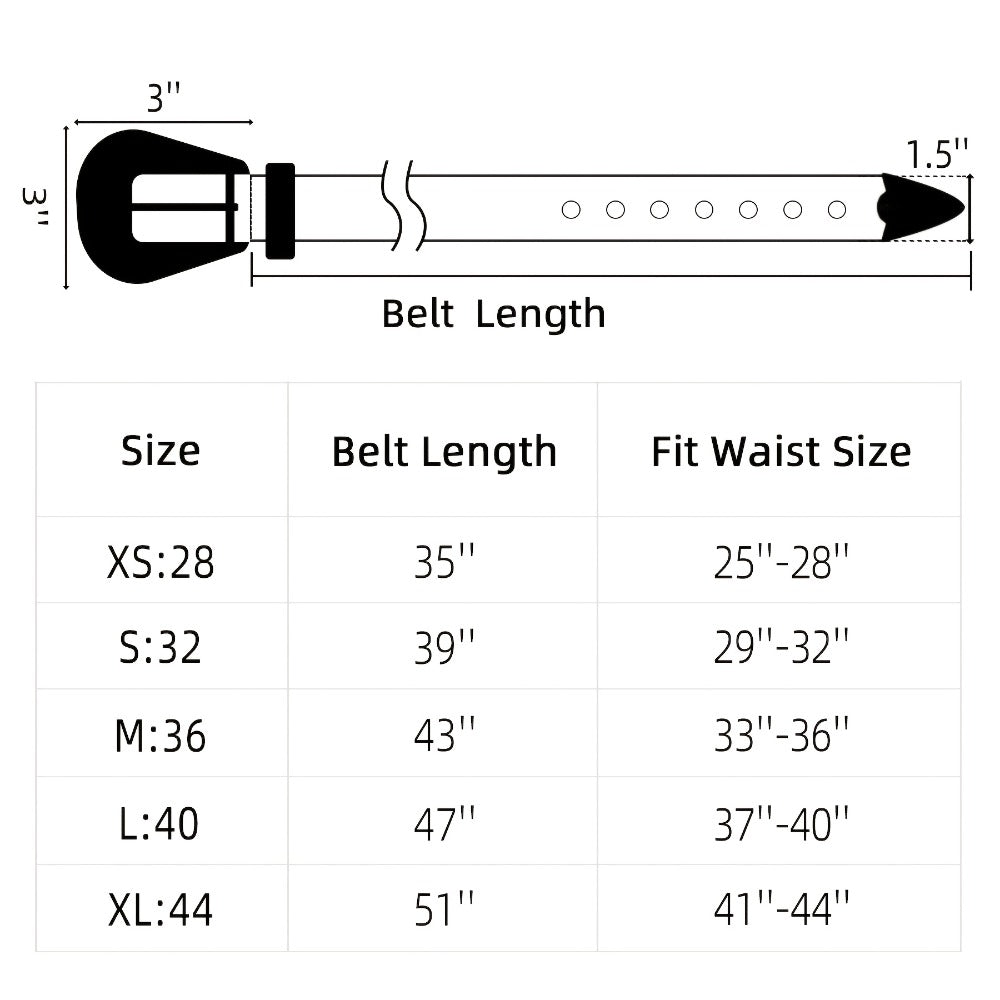 Men's Belt - Rhinestone Studded Bling Y2K Western Cowboy Cowgirl Style Faux Leather - product detail view 2