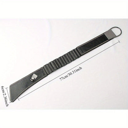 Women's Belt - Rivet Elastic Waist for Black Studded Stretch Band One Size Fits Banquet - product detail view 4