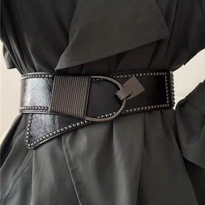 Women's Belt - Rivet Elastic Waist for Black Studded Stretch Band One Size Fits Banquet - product detail view 6