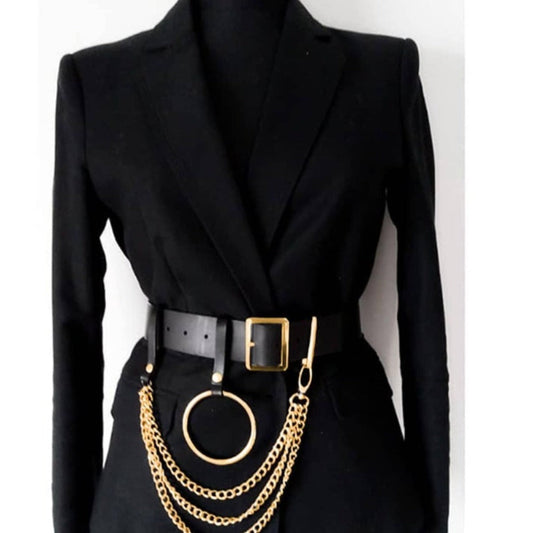 Women's Belt - 's Chain Street Punk Style Elastic Waist with Stainless Steel Buckle for - main product view