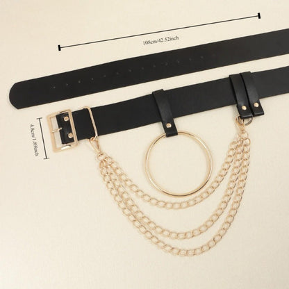 Women's Belt - 's Chain Street Punk Style Elastic Waist with Stainless Steel Buckle for - product detail view 4