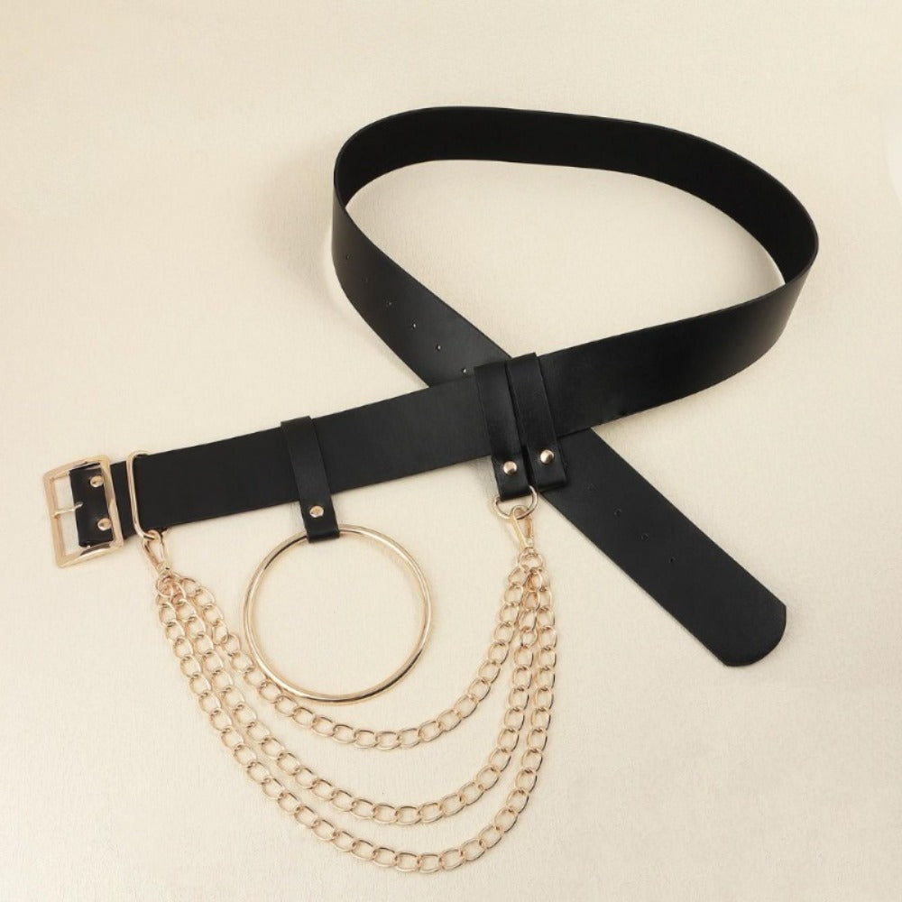 Women's Belt - 's Chain Street Punk Style Elastic Waist with Stainless Steel Buckle for - product detail view 6