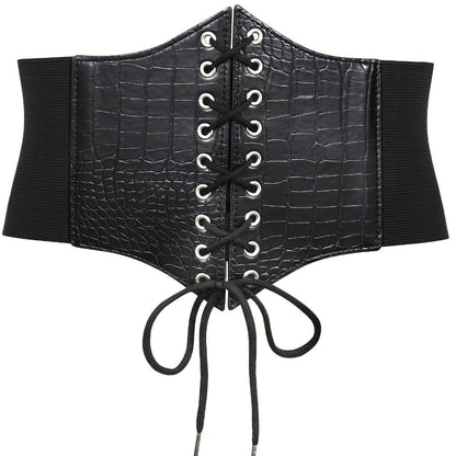 Women's Belt - 's Corset Multi-Pack Black Brown Red White Coffee Silver Crocodile Wide - product detail view 9