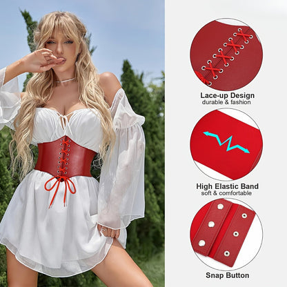 Women's Belt - 's Corset Multi-Pack Black Brown Red White Coffee Silver Crocodile Wide - product detail view 12