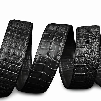 Men's Belt - 's Crocodile Embossed Two-Layer Genuine Cowhide Leather, 4 Colors, Waist - product detail view 10