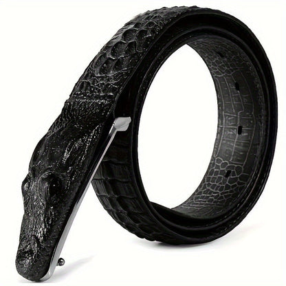 Men's Belt - 's Crocodile Embossed Two-Layer Genuine Cowhide Leather, 4 Colors, Waist - product detail view 12