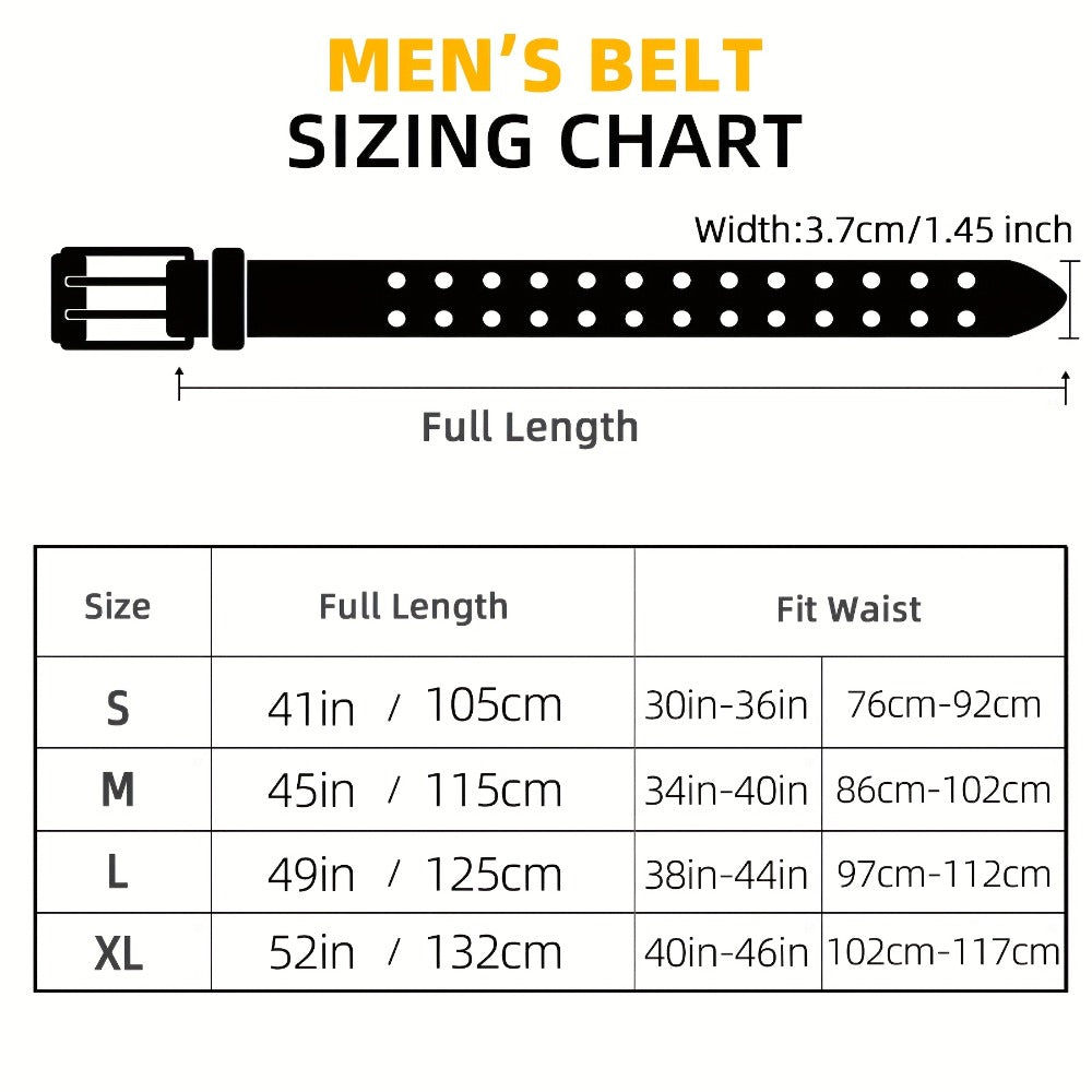 Men's Belt - 's Double Prong Faux Leather Heavy Duty Work Jeans Classic Western Dual - product detail view 2