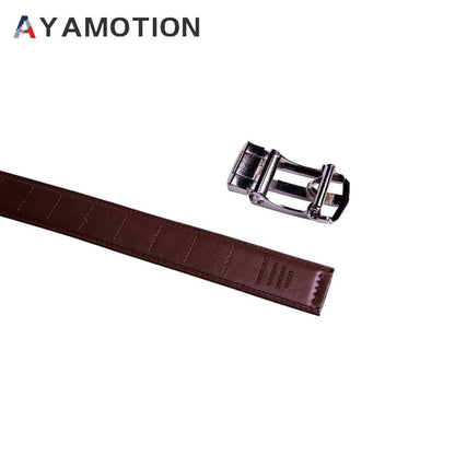 Men's Belt - 's Dress Bonded Leather Ratchet Automatic Buckle 1.3" Wide Brushed Nickel - product detail view 14