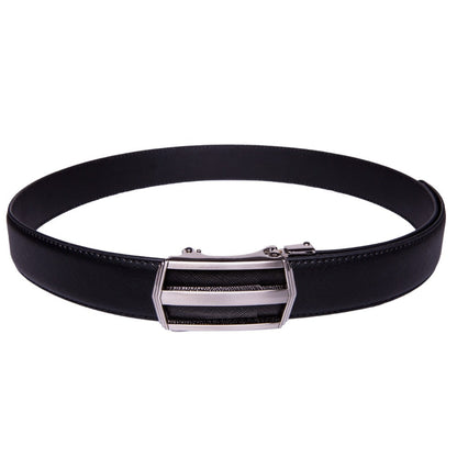 Men's Belt - 's Dress Bonded Leather Ratchet Automatic Buckle 1.3" Wide Brushed Nickel - product detail view 23
