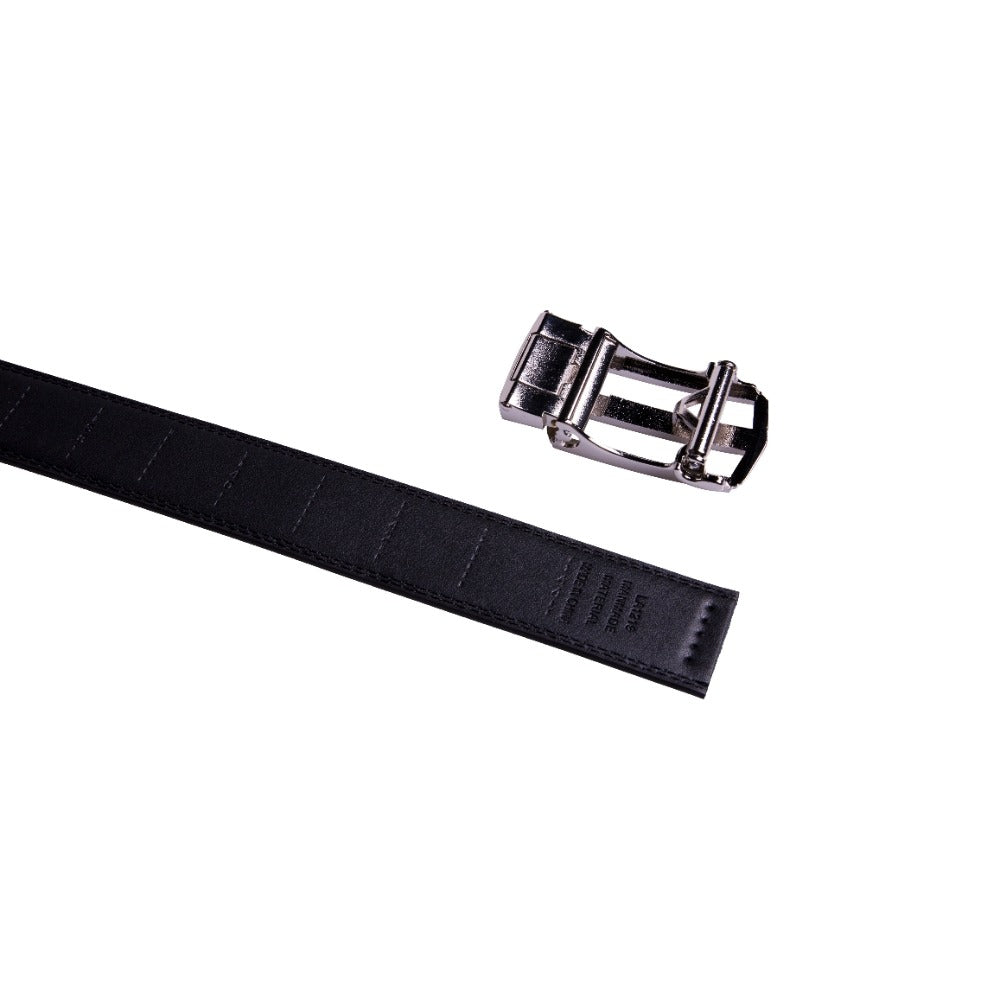 Men's Belt - 's Dress Bonded Leather Ratchet Automatic Buckle 1.3" Wide Brushed Nickel - product detail view 25