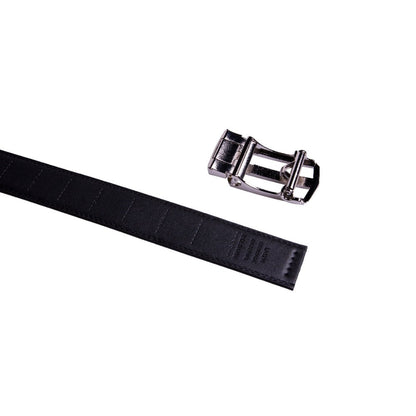Men's Belt - 's Dress Bonded Leather Ratchet Automatic Buckle 1.3" Wide Brushed Nickel - product detail view 25