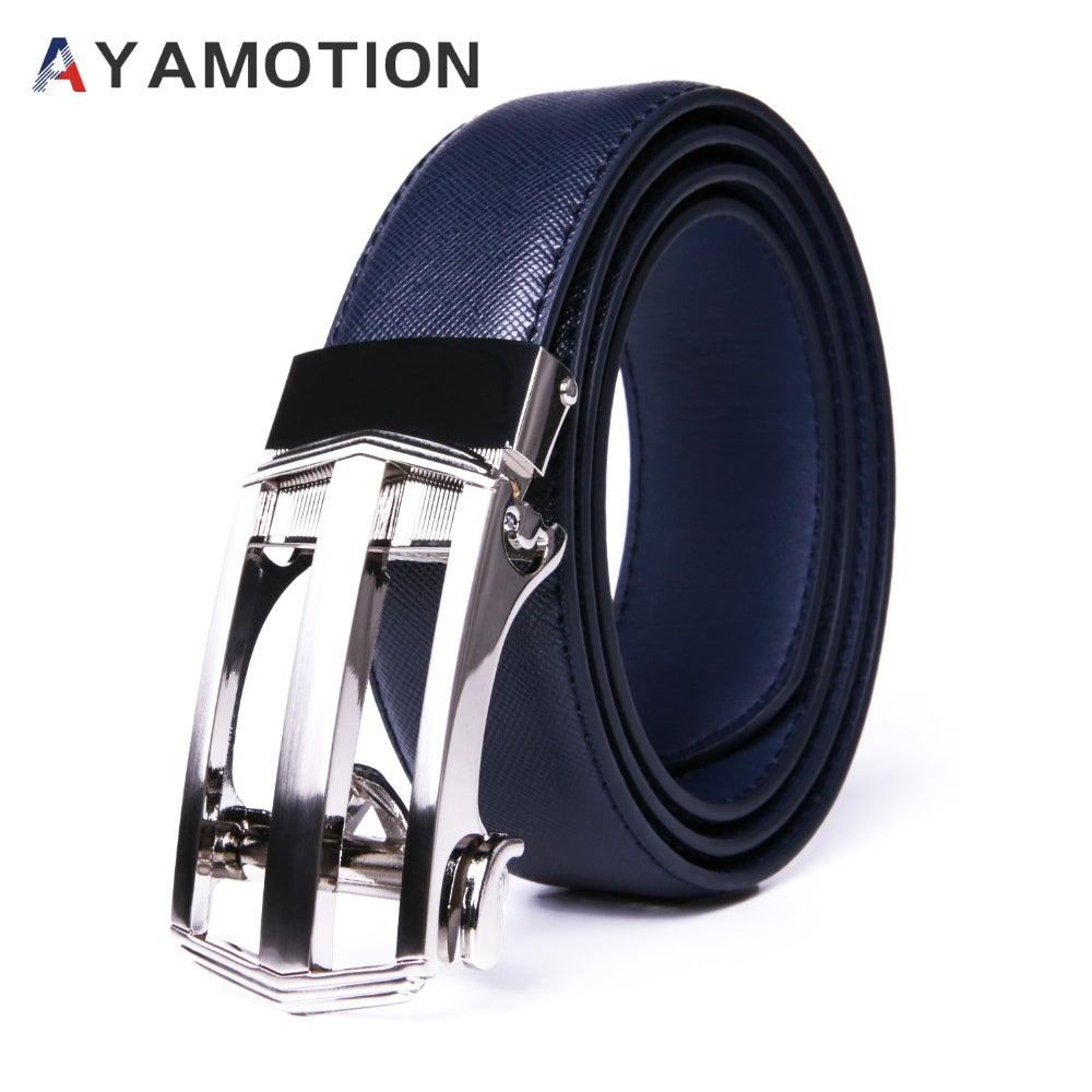 Men's Belt - 's Dress Bonded Leather Ratchet Automatic Buckle 1.3" Wide Brushed Nickel - product detail view 26