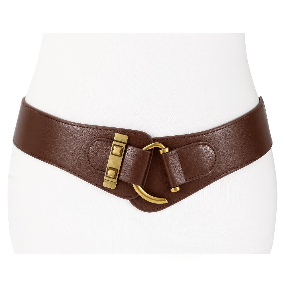 Women's Belt - 's Elastic Waist Retro Vintage Stretch Waistband for Dresses Skirts - product detail view 7