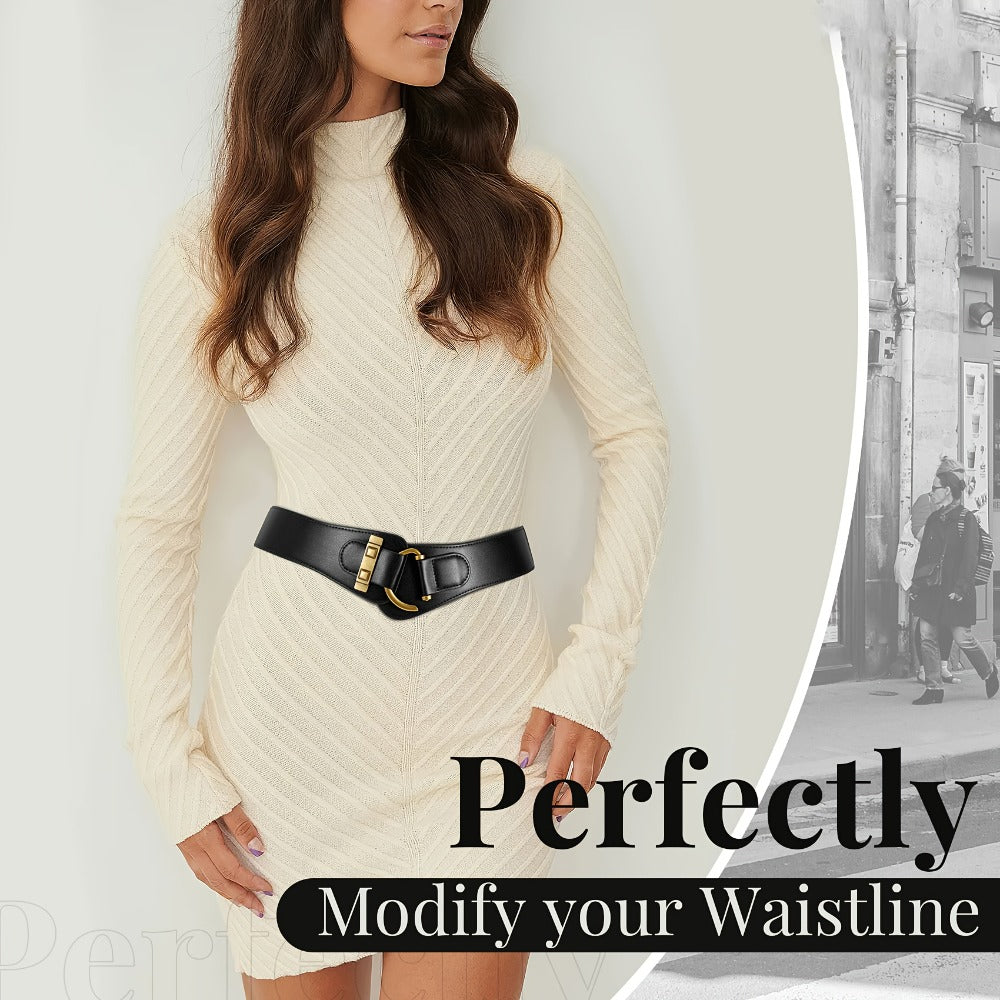 Women's Belt - 's Elastic Waist Retro Vintage Stretch Waistband for Dresses Skirts - product detail view 10