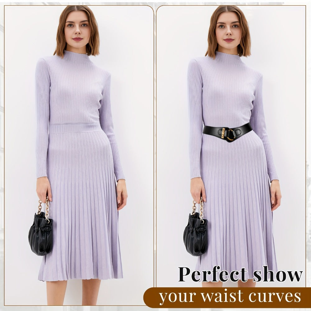 Women's Belt - 's Elastic Waist Retro Vintage Stretch Waistband for Dresses Skirts - product detail view 11
