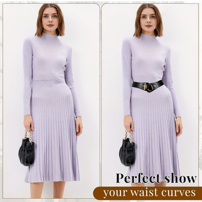 Women's Belt - 's Elastic Waist Retro Vintage Stretch Waistband for Dresses Skirts - product detail view 11