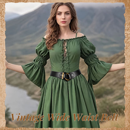 Women's Belt - 's Elastic Waist Retro Vintage Stretch Waistband for Dresses Skirts - product detail view 12