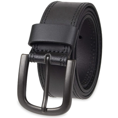 Men's Belt - 's Full Grain Leather Single & 2-Pack Bundle Classic Business Casual Dress - main product view