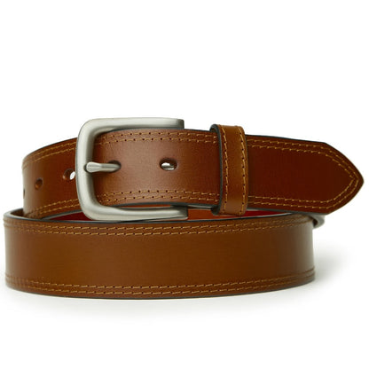 Men's Belt - 's Full Grain Leather Single & 2-Pack Bundle Classic Business Casual Dress - product detail view 11
