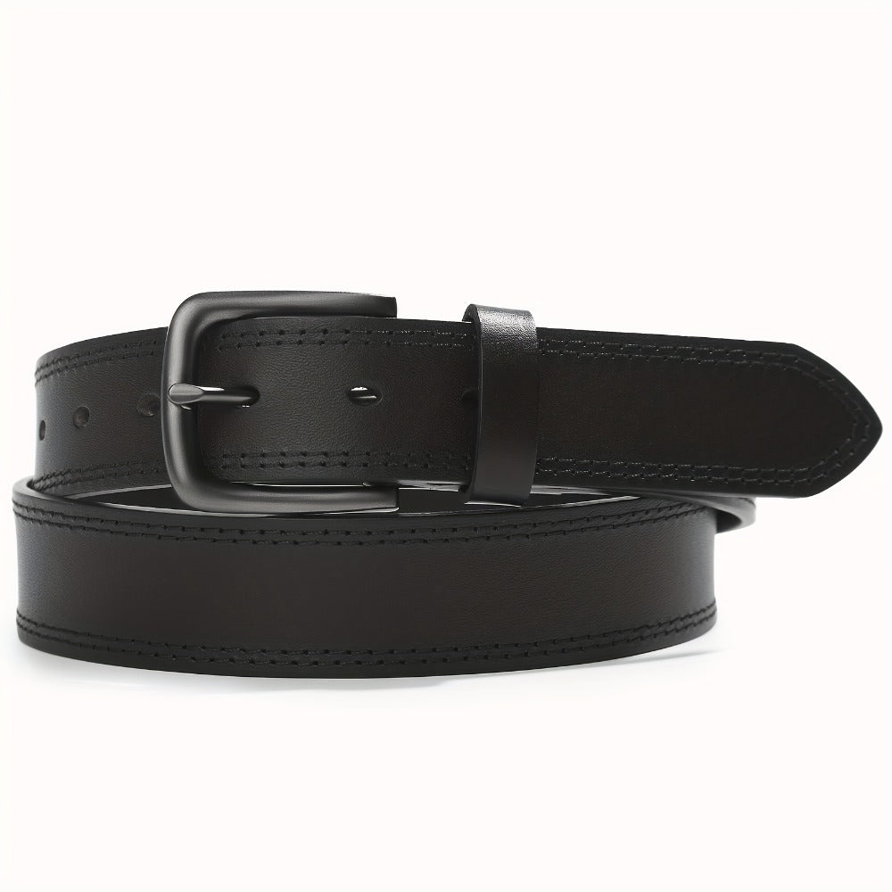 Men's Belt - 's Full Grain Leather Single & 2-Pack Bundle Classic Business Casual Dress - product detail view 13
