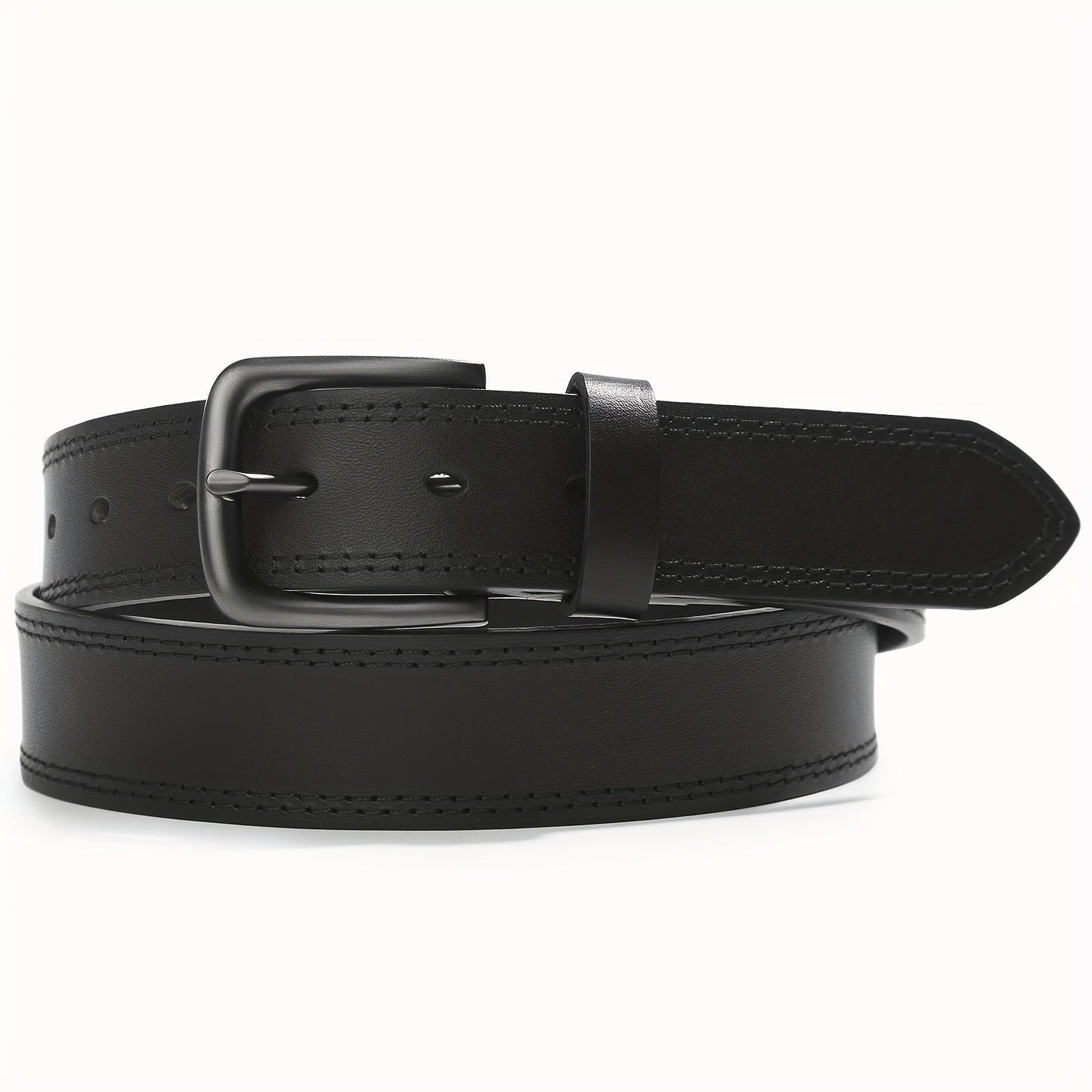 Men's Belt - 's Full Grain Leather Single & 2-Pack Bundle Classic Business Casual Dress - product detail view 27