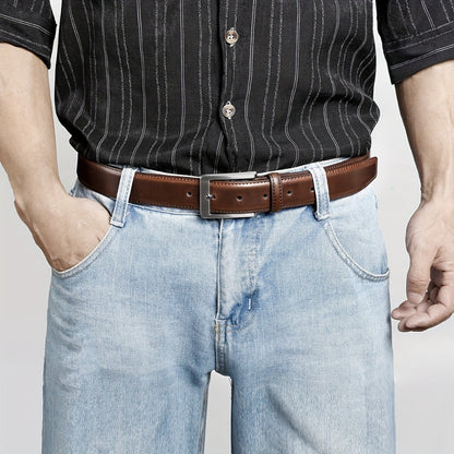 Men's Belt - 's Genuine Leather 2-Pack Set 1 3/8 Inch Dress Casual Golf Jeans , Black - product detail view 11