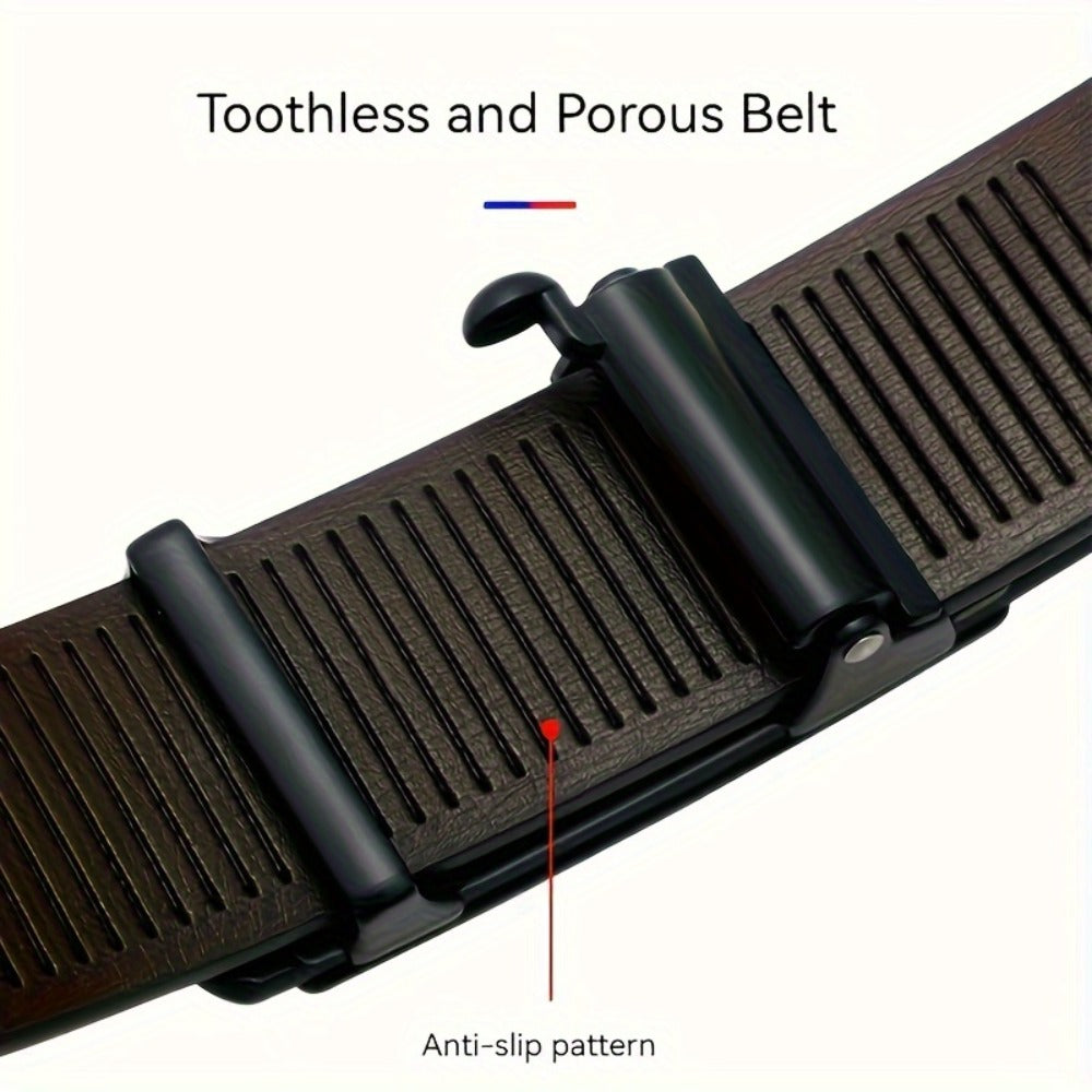 Men's Belt - 's Genuine Leather with Automatic Buckle Cowhide Dress for Formal Business - product detail view 8