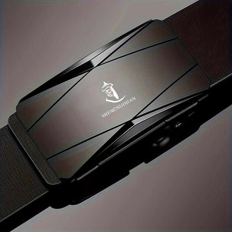 Men's Belt - 's Genuine Leather with Automatic Buckle Cowhide Dress for Formal Business - product detail view 13