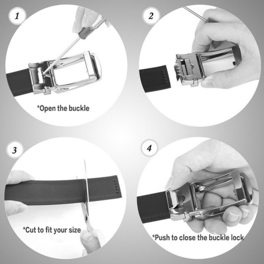 Men's Belt - 's Genuine Leather Eagle Buckle Western Cowboy Style Adjustable Strap - product detail view 10