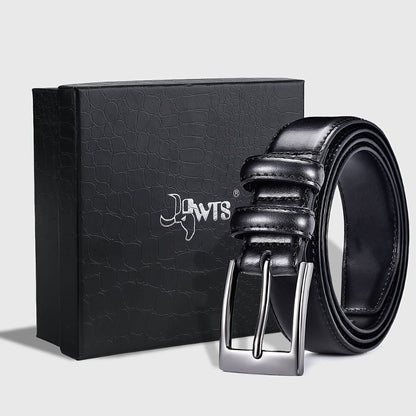 Men's Belt - 's Genuine Leather Gift Box Set Zinc Alloy Golden Buckle Dress for Jeans & - product detail view 3