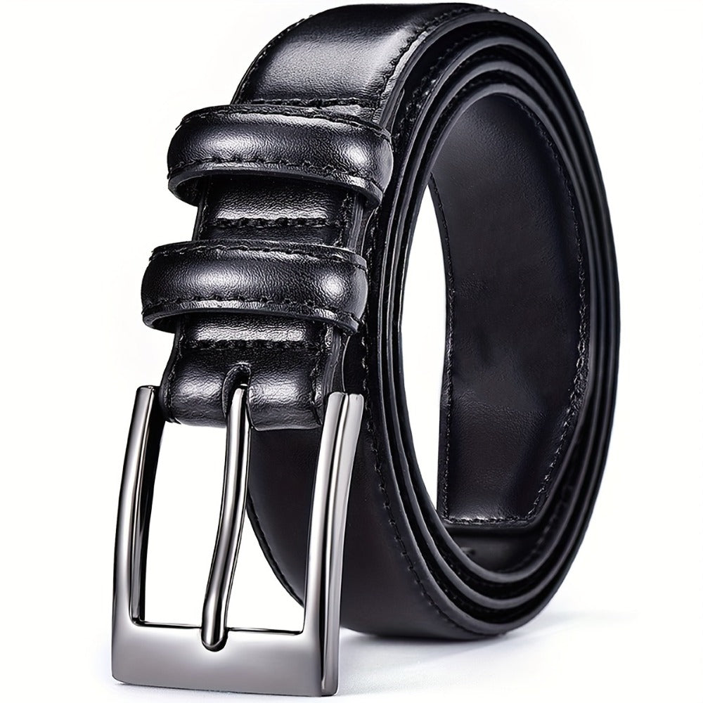 Men's Belt - 's Genuine Leather Gift Box Set Zinc Alloy Golden Buckle Dress for Jeans & - product detail view 11