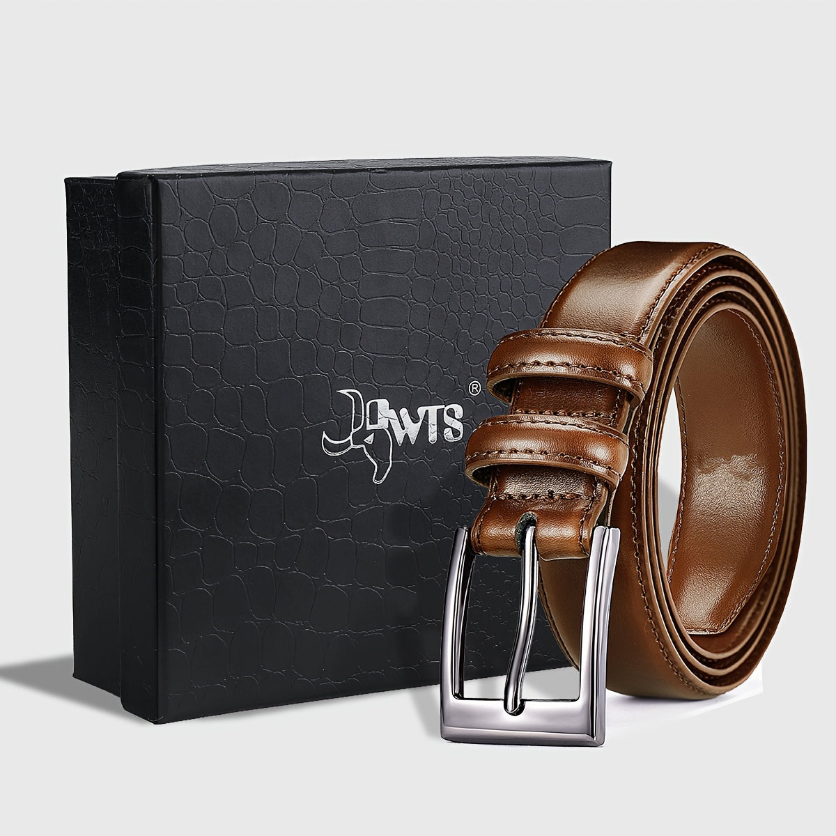 Men's Belt - 's Genuine Leather Gift Box Set Zinc Alloy Golden Buckle Dress for Jeans & - product detail view 15