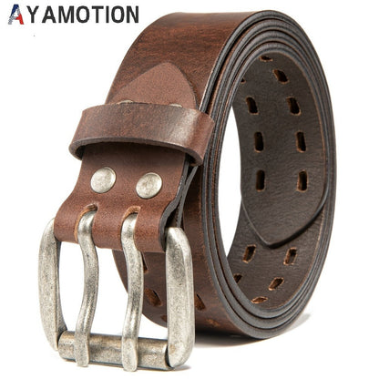 Men's Belt - 's Genuine Leather Handmade 1.2" Wide Full Grain Leather Work & Jeans - main product view