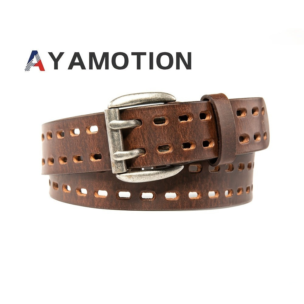 Men's Belt - 's Genuine Leather Handmade 1.2" Wide Full Grain Leather Work & Jeans - product detail view 7