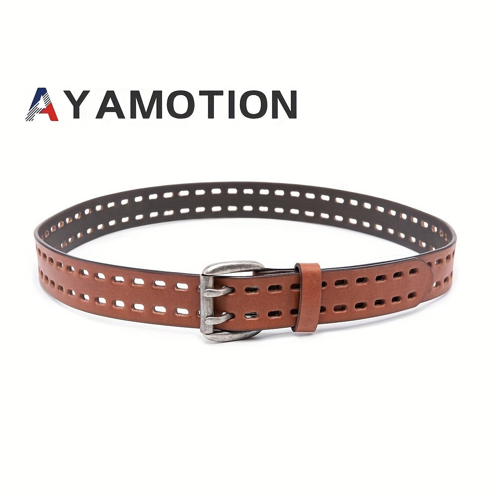 Men's Belt - 's Genuine Leather Handmade 1.2" Wide Full Grain Leather Work & Jeans - product detail view 8