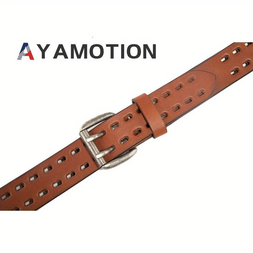Men's Belt - 's Genuine Leather Handmade 1.2" Wide Full Grain Leather Work & Jeans - product detail view 10