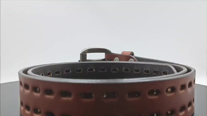 Men's Belt - 's Genuine Leather Handmade 1.2" Wide Full Grain Leather Work & Jeans - product detail view 11
