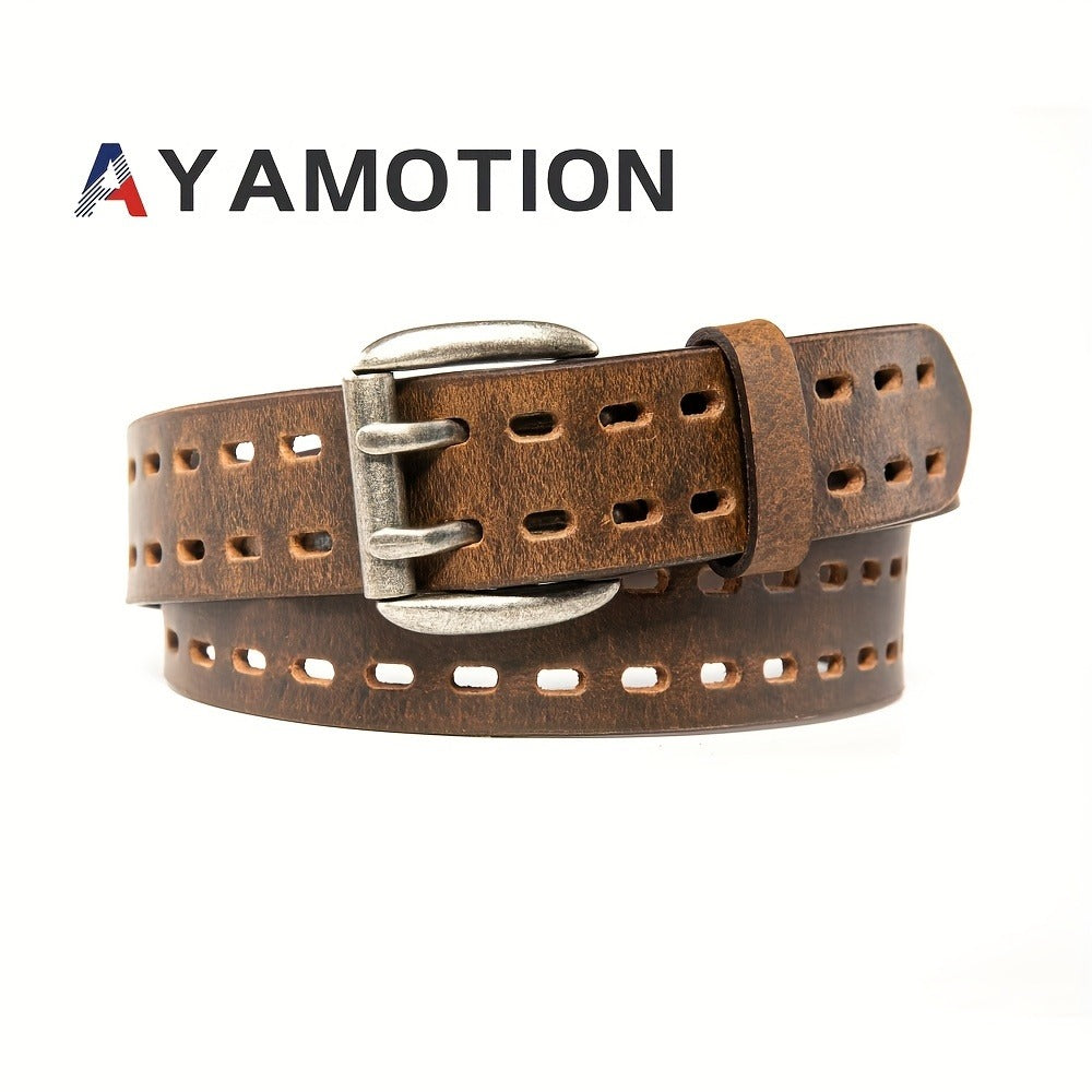 Men's Belt - 's Genuine Leather Handmade 1.2" Wide Full Grain Leather Work & Jeans - product detail view 12