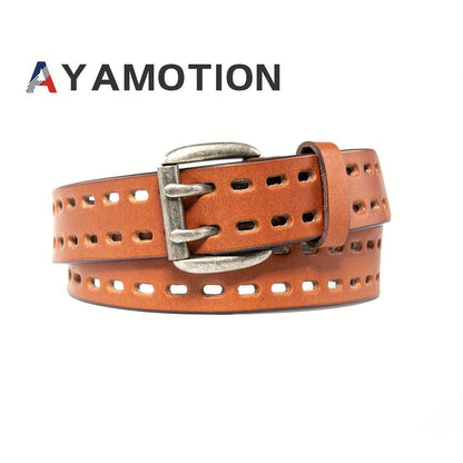 Men's Belt - 's Genuine Leather Handmade 1.2" Wide Full Grain Leather Work & Jeans - product detail view 13