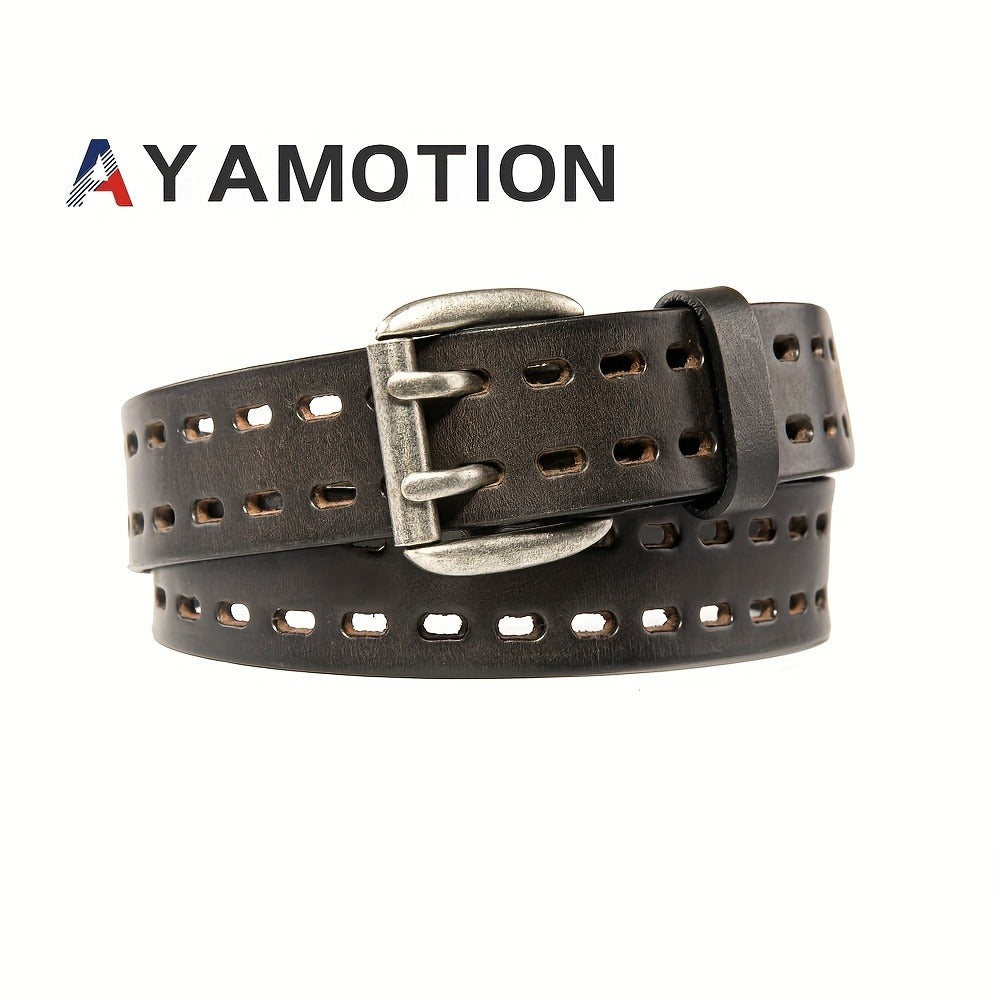 Men's Belt - 's Genuine Leather Handmade 1.2" Wide Full Grain Leather Work & Jeans - product detail view 14