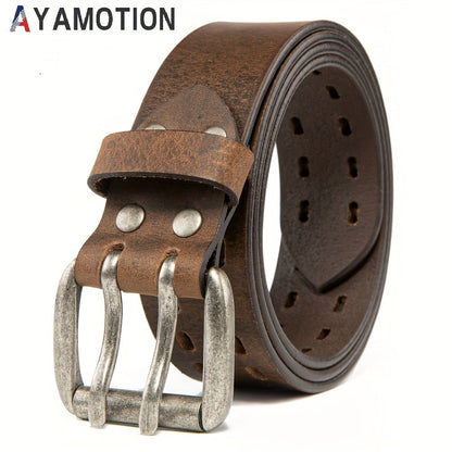 Men's Belt - 's Genuine Leather Handmade 1.2" Wide Full Grain Leather Work & Jeans - product detail view 17