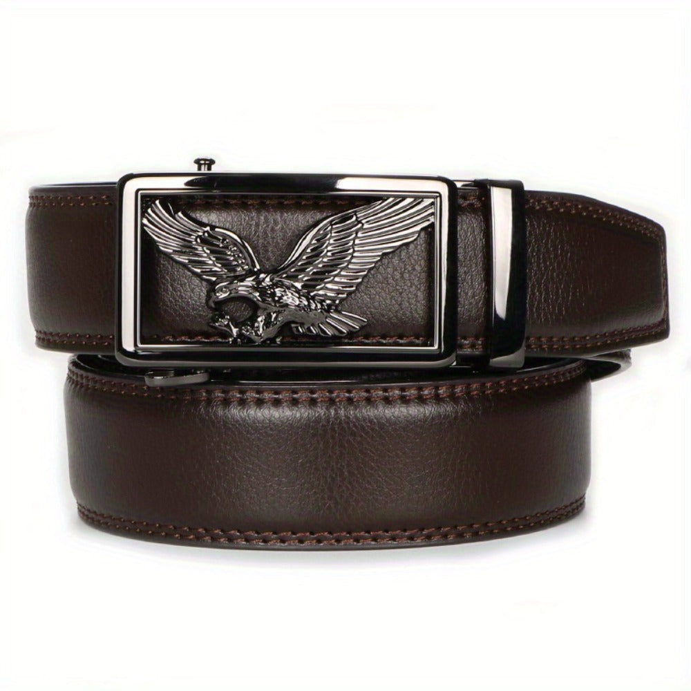 Men's Belt - 's Genuine Leather Set 2-Pack Automatic Ratchet Buckle, Adjustable 110 - product detail view 8