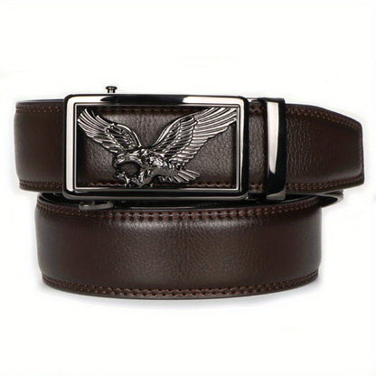 Men's Belt - 's Genuine Leather Set 2-Pack Automatic Ratchet Buckle, Adjustable 110 - product detail view 8